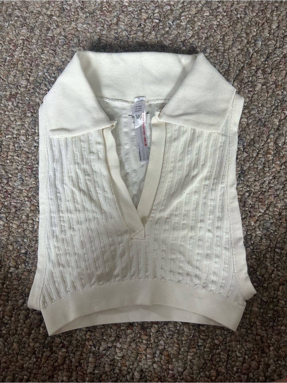Urban Outfitters Out From Under Ribbed Sleeveless Polo Crop Top
